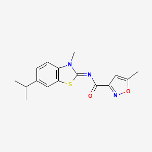 molecular formula C16H17N3O2S B2529026 (E)-N-(6-isopropyl-3-methylbenzo[d]thiazol-2(3H)-ylidene)-5-methylisoxazole-3-carboxamide CAS No. 941909-67-7