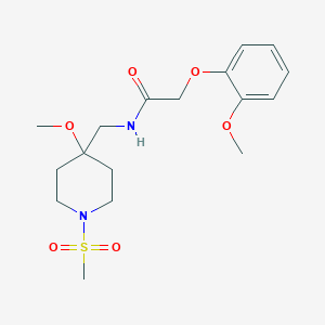 N-[(4-Methoxy-1-methylsulfonylpiperidin-4-yl)methyl]-2-(2-methoxyphenoxy)acetamide