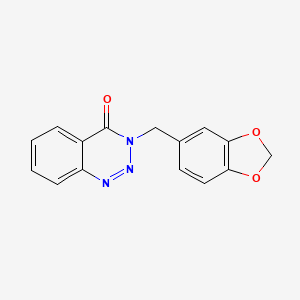 molecular formula C15H11N3O3 B2529037 3-(1,3-苯并二氧杂环-5-基甲基)-1,2,3-苯并三嗪-4(3H)-酮 CAS No. 866009-36-1