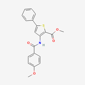 molecular formula C20H17NO4S B2529048 Methyl 3-(4-methoxybenzamido)-5-phenylthiophene-2-carboxylate CAS No. 406924-48-9