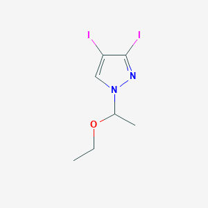 molecular formula C7H10I2N2O B2529050 1-(1-Ethoxyethyl)-3,4-diiodo-1H-pyrazole CAS No. 1639858-70-0