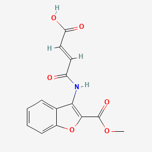 molecular formula C14H11NO6 B2529051 (E)-4-{[2-(methoxycarbonyl)-1-benzofuran-3-yl]amino}-4-oxo-2-butenoic acid CAS No. 866039-83-0