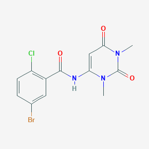 molecular formula C13H11BrClN3O3 B2529052 5-bromo-2-chloro-N-(1,3-dimethyl-2,6-dioxo-1,2,3,6-tetrahydropyrimidin-4-yl)benzamide CAS No. 631868-77-4