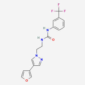 molecular formula C17H15F3N4O2 B2529054 1-(2-(4-(furan-3-yl)-1H-pyrazol-1-yl)ethyl)-3-(3-(trifluoromethyl)phenyl)urea CAS No. 2034355-33-2