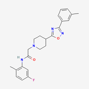 molecular formula C23H25FN4O2 B2529056 N-(5-氟-2-甲基苯基)-2-{4-[3-(3-甲基苯基)-1,2,4-恶二唑-5-基]哌啶-1-基}乙酰胺 CAS No. 1251556-62-3