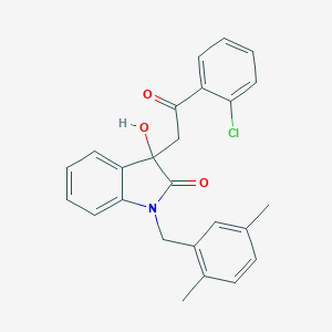 molecular formula C25H22ClNO3 B252906 3-[2-(2-chlorophenyl)-2-oxoethyl]-1-(2,5-dimethylbenzyl)-3-hydroxy-1,3-dihydro-2H-indol-2-one 