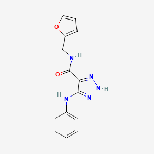 molecular formula C14H13N5O2 B2529061 N-(呋喃-2-基甲基)-5-(苯基氨基)-1H-1,2,3-三唑-4-甲酰胺 CAS No. 1105246-67-0