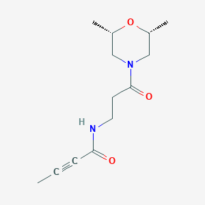 molecular formula C13H20N2O3 B2529066 N-[3-[(2S,6R)-2,6-Dimethylmorpholin-4-yl]-3-oxopropyl]but-2-ynamide CAS No. 2411179-84-3