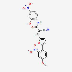(E)-2-cyano-N-(2-hydroxy-4-nitrophenyl)-3-[5-(4-methoxy-2-nitrophenyl)furan-2-yl]prop-2-enamide