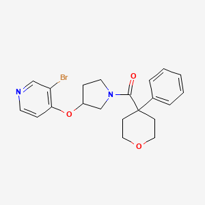 molecular formula C21H23BrN2O3 B2529072 [3-(3-Bromopyridin-4-yl)oxypyrrolidin-1-yl]-(4-phenyloxan-4-yl)methanone CAS No. 2380170-45-4
