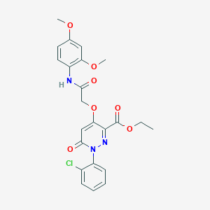 molecular formula C23H22ClN3O7 B2529073 1-(2-氯苯基)-4-(2-((2,4-二甲氧基苯基)氨基)-2-氧代乙氧基)-6-氧代-1,6-二氢哒嗪-3-羧酸乙酯 CAS No. 899942-98-4