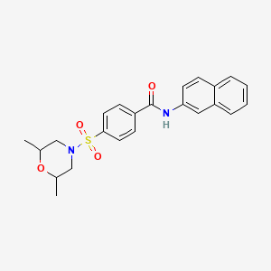 4-((2,6-dimethylmorpholino)sulfonyl)-N-(naphthalen-2-yl)benzamide