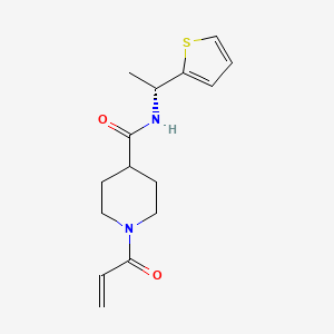 molecular formula C15H20N2O2S B2529085 1-Prop-2-enoyl-N-[(1R)-1-thiophen-2-ylethyl]piperidine-4-carboxamide CAS No. 2361594-91-2