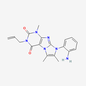 molecular formula C19H20N6O2 B2529094 3-allyl-8-(2-aminophenyl)-1,6,7-trimethyl-1H-imidazo[2,1-f]purine-2,4(3H,8H)-dione CAS No. 915887-65-9