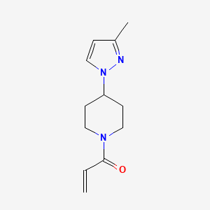 molecular formula C12H17N3O B2529097 1-[4-(3-methyl-1H-pyrazol-1-yl)piperidin-1-yl]prop-2-en-1-one CAS No. 2224352-76-3