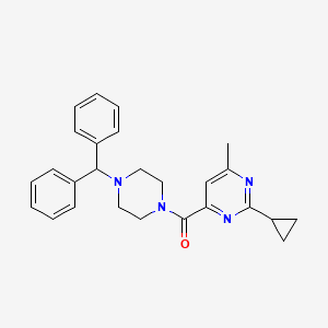 molecular formula C26H28N4O B2529105 (4-Benzhydrylpiperazin-1-yl)-(2-cyclopropyl-6-methylpyrimidin-4-yl)methanone CAS No. 2415526-25-7