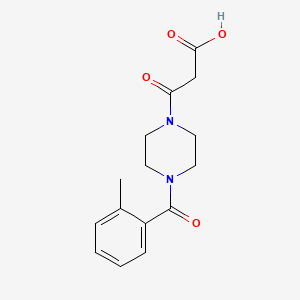 molecular formula C15H18N2O4 B2529107 3-(4-(2-Methylbenzoyl)piperazin-1-yl)-3-oxopropanoic acid CAS No. 693790-38-4