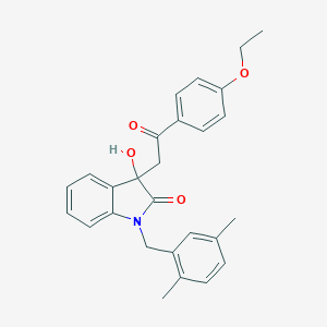 molecular formula C27H27NO4 B252911 1-(2,5-dimethylbenzyl)-3-[2-(4-ethoxyphenyl)-2-oxoethyl]-3-hydroxy-1,3-dihydro-2H-indol-2-one 
