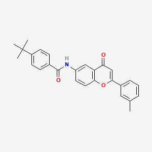 molecular formula C27H25NO3 B2529111 4-tert-butyl-N-[2-(3-methylphenyl)-4-oxo-4H-chromen-6-yl]benzamide CAS No. 923186-14-5