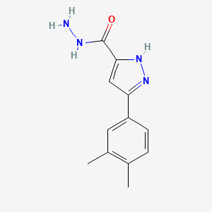molecular formula C12H14N4O B2529112 3-(3,4-dimethylphenyl)-1H-pyrazole-5-carbohydrazide CAS No. 1028417-28-8