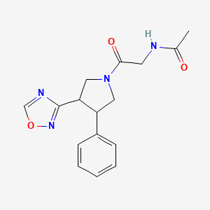 molecular formula C16H18N4O3 B2529116 N-(2-(3-(1,2,4-oxadiazol-3-yl)-4-phenylpyrrolidin-1-yl)-2-oxoethyl)acetamide CAS No. 2034374-45-1
