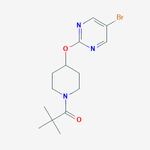 molecular formula C14H20BrN3O2 B2529117 1-{4-[(5-Bromopyrimidin-2-yl)oxy]piperidin-1-yl}-2,2-dimethylpropan-1-one CAS No. 2380077-36-9