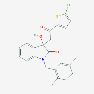 molecular formula C23H20ClNO3S B252912 3-[2-(5-chlorothiophen-2-yl)-2-oxoethyl]-1-(2,5-dimethylbenzyl)-3-hydroxy-1,3-dihydro-2H-indol-2-one 