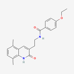 molecular formula C22H24N2O3 B2529121 N-(2-(5,8-二甲基-2-氧代-1,2-二氢喹啉-3-基)乙基)-4-乙氧基苯甲酰胺 CAS No. 851406-84-3