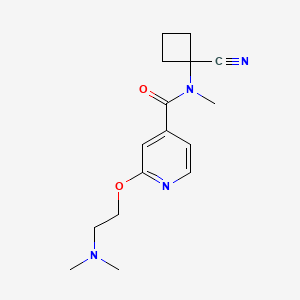 molecular formula C16H22N4O2 B2529123 N-(1-Cyanocyclobutyl)-2-[2-(dimethylamino)ethoxy]-N-methylpyridine-4-carboxamide CAS No. 1465373-32-3