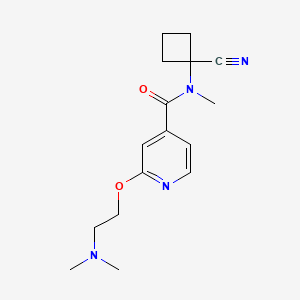 molecular formula C16H22N4O2 B2529123 N-(1-氰基环丁基)-2-[2-(二甲氨基)乙氧基]-N-甲基吡啶-4-甲酰胺 CAS No. 1465373-32-3