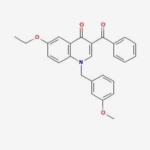 molecular formula C26H23NO4 B2529127 3-Benzoyl-6-ethoxy-1-[(3-methoxyphenyl)methyl]-1,4-dihydroquinolin-4-one CAS No. 902507-60-2