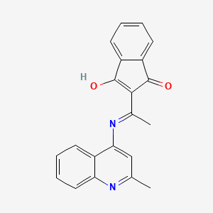 molecular formula C21H16N2O2 B2529128 2-(((2-甲基-4-喹啉基)氨基)乙叉基)茏-1,3-二酮 CAS No. 1020252-01-0