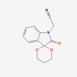 molecular formula C13H12N2O3 B2529132 2-{2'-Oxo-1',2'-dihydrospiro[1,3-dioxane-2,3'-indole]-1'-yl}acetonitrile CAS No. 883650-23-5