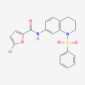 molecular formula C20H17BrN2O4S B2529133 5-bromo-N-(1-(phenylsulfonyl)-1,2,3,4-tetrahydroquinolin-7-yl)furan-2-carboxamide CAS No. 1005299-42-2