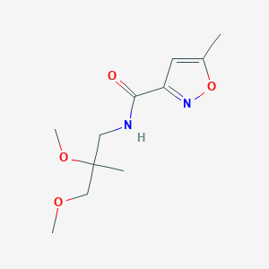molecular formula C11H18N2O4 B2529135 N-(2,3-二甲氧基-2-甲基丙基)-5-甲基-1,2-恶唑-3-甲酰胺 CAS No. 2034484-87-0