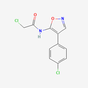 molecular formula C11H8Cl2N2O2 B2529138 2-chloro-N-[4-(4-chlorophenyl)-1,2-oxazol-5-yl]acetamide CAS No. 1232789-66-0
