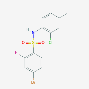 molecular formula C13H10BrClFNO2S B2529139 4-Bromo-N-(2-chloro-4-methylphenyl)-2-fluorobenzenesulfonamide CAS No. 1772774-30-7