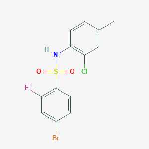 molecular formula C13H10BrClFNO2S B2529139 4-溴-N-(2-氯-4-甲基苯基)-2-氟苯磺酰胺 CAS No. 1772774-30-7