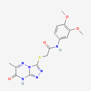 molecular formula C15H16N6O4S B2529153 N-(3,4-dimethoxyphenyl)-2-[(7-hydroxy-6-methyl[1,2,4]triazolo[4,3-b][1,2,4]triazin-3-yl)sulfanyl]acetamide CAS No. 898488-64-7