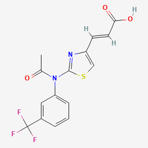 molecular formula C15H11F3N2O3S B2529156 (E)-3-[2-[N-acetyl-3-(trifluoromethyl)anilino]-1,3-thiazol-4-yl]prop-2-enoic acid CAS No. 790272-39-8