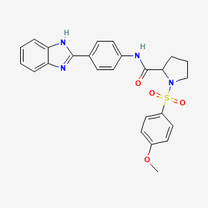 molecular formula C25H24N4O4S B2529157 N-(4-(1H-benzo[d]imidazol-2-yl)phenyl)-1-((4-methoxyphenyl)sulfonyl)pyrrolidine-2-carboxamide CAS No. 1049957-66-5