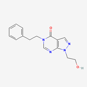 molecular formula C15H16N4O2 B2529160 1-(2-hydroxyethyl)-5-(2-phenylethyl)-1,5-dihydro-4H-pyrazolo[3,4-d]pyrimidin-4-one CAS No. 899971-63-2