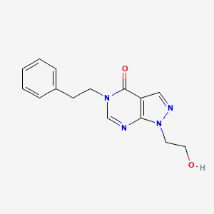 molecular formula C15H16N4O2 B2529160 1-(2-羟乙基)-5-(2-苯乙基)-1,5-二氢-4H-吡唑并[3,4-d]嘧啶-4-酮 CAS No. 899971-63-2