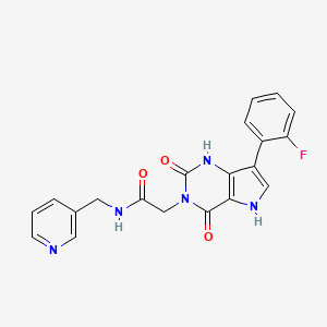 molecular formula C20H16FN5O3 B2529164 2-(7-(2-fluorophenyl)-2,4-dioxo-1H-pyrrolo[3,2-d]pyrimidin-3(2H,4H,5H)-yl)-N-(pyridin-3-ylmethyl)acetamide CAS No. 1115565-80-4