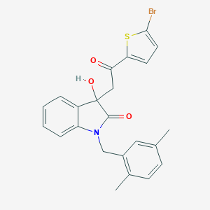 molecular formula C23H20BrNO3S B252917 3-[2-(5-bromothiophen-2-yl)-2-oxoethyl]-1-(2,5-dimethylbenzyl)-3-hydroxy-1,3-dihydro-2H-indol-2-one 