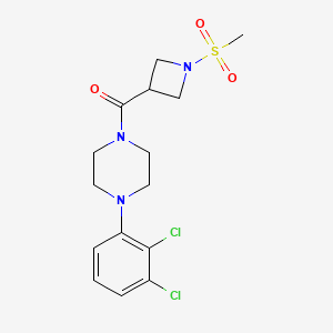 molecular formula C15H19Cl2N3O3S B2529176 (4-(2,3-Dichlorophenyl)piperazin-1-yl)(1-(methylsulfonyl)azetidin-3-yl)methanone CAS No. 1428348-93-9