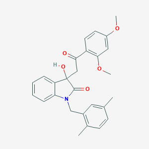 molecular formula C27H27NO5 B252918 3-[2-(2,4-dimethoxyphenyl)-2-oxoethyl]-1-(2,5-dimethylbenzyl)-3-hydroxy-1,3-dihydro-2H-indol-2-one 
