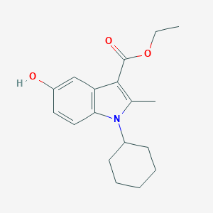 molecular formula C18H23NO3 B025292 Ethyl 1-cyclohexyl-5-hydroxy-2-methyl-1H-indole-3-carboxylate CAS No. 101782-20-1