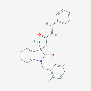 molecular formula C27H25NO3 B252920 1-(2,5-dimethylbenzyl)-3-hydroxy-3-[(3E)-2-oxo-4-phenylbut-3-en-1-yl]-1,3-dihydro-2H-indol-2-one 