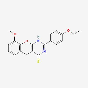 molecular formula C20H18N2O3S B2529202 2-(4-ethoxyphenyl)-9-methoxy-3H-chromeno[2,3-d]pyrimidine-4(5H)-thione CAS No. 866807-89-8